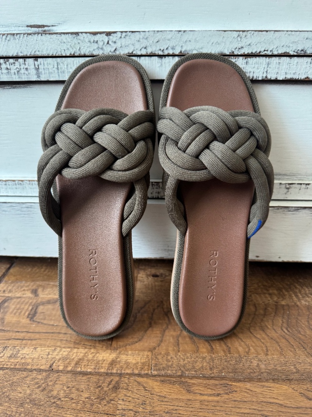 Rothy's Summer Sandal Knit Safari‎ Olive Green Shoes Women's Size 8.5